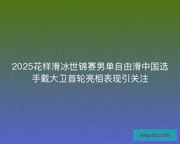 2025花样滑冰世锦赛男单自由滑中国选手戴大卫首轮亮相表现引关注